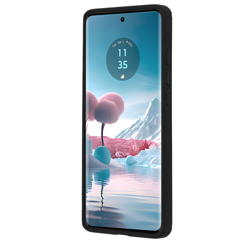 Husa Motorola Edge 40 Neo Techsuit Glinth cu inel suport stand magnetic, negru