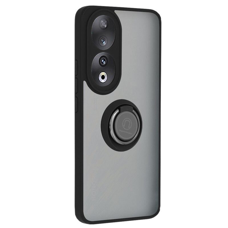Husa Honor 90 Techsuit Glinth cu inel suport stand magnetic, negru