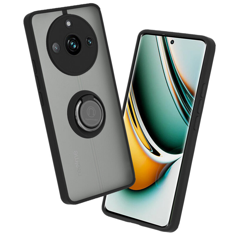 Husa Realme 11 Pro Techsuit Glinth cu inel suport stand magnetic, negru