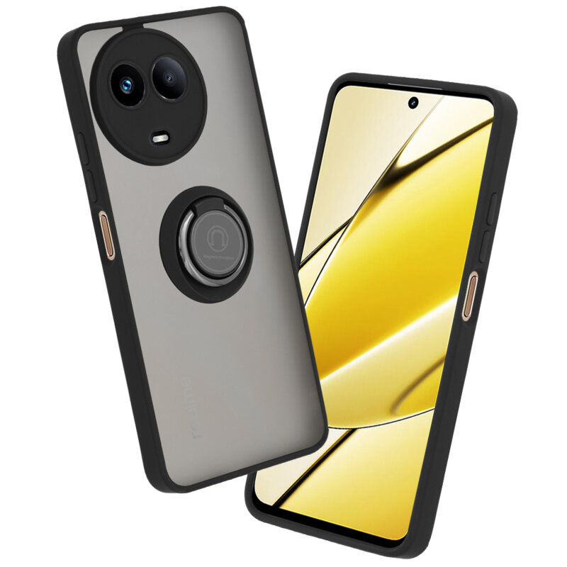 Husa Realme 11 5G Techsuit Glinth cu inel suport stand magnetic, negru
