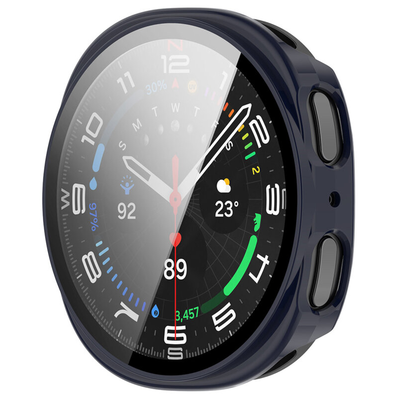 [Pachet 360°] Husa + folie Samsung Galaxy Watch8 40mm Techsuit Defense, bleumarin