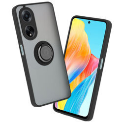 Husa Oppo A98 5G Techsuit Glinth cu inel suport stand magnetic, negru