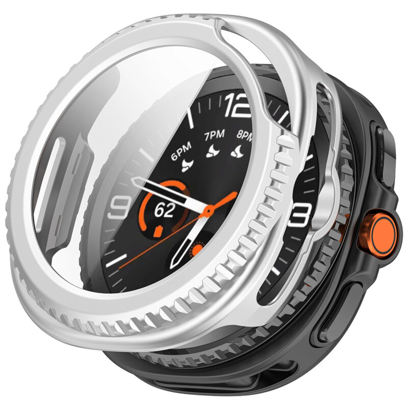 [Pachet 360°] Husa + folie Samsung Galaxy Watch8 Classic Techsuit Defense, gri