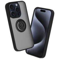 Husa iPhone 15 Pro Max Techsuit Glinth cu inel suport stand magnetic, negru