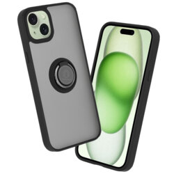 Husa iPhone 15 Plus Techsuit Glinth cu inel suport stand magnetic, negru