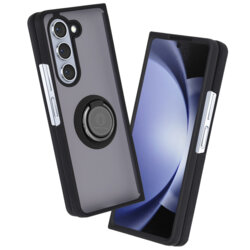 Husa Samsung Galaxy Z Fold5 Techsuit Glinth cu inel suport stand magnetic, negru