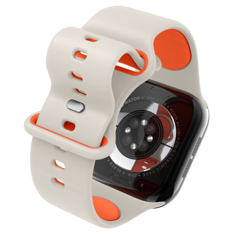 Curea Apple Watch 1 38mm Spigen Nano Pop, bej / portocaliu