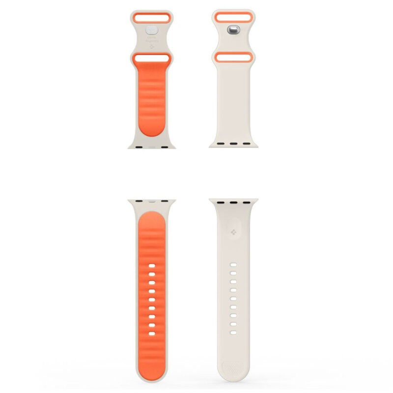 Curea Apple Watch 1 38mm Spigen Nano Pop, bej / portocaliu