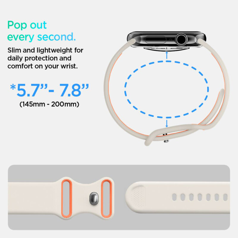 Curea Apple Watch SE 40mm Spigen Nano Pop, bej / portocaliu