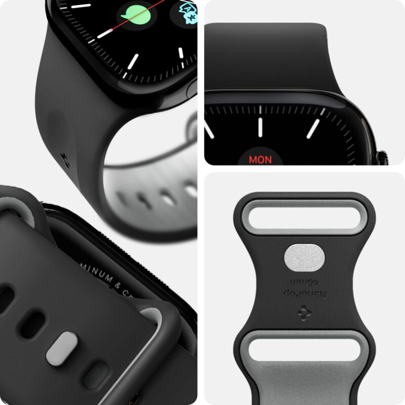 Curea Apple Watch 6 44mm Spigen Nano Pop, negru