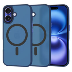 Husa iPhone 16 Techsuit HaloFrost MagSafe Series, bleumarin