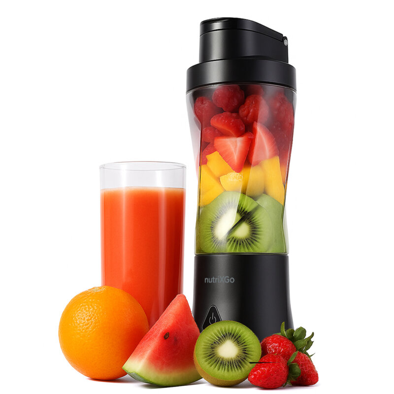 Mini blender portabil premium pentru smoothie 700ml, 20000rpm, 6000mAh, Techsuit nutriXGo, negru
