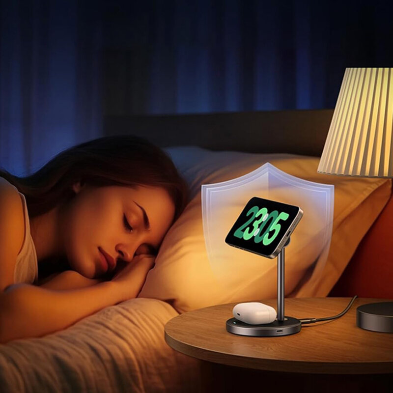 Incarcator wireless 2in1 Apple telefon + casti Ugreen, 20W, negru, 45382