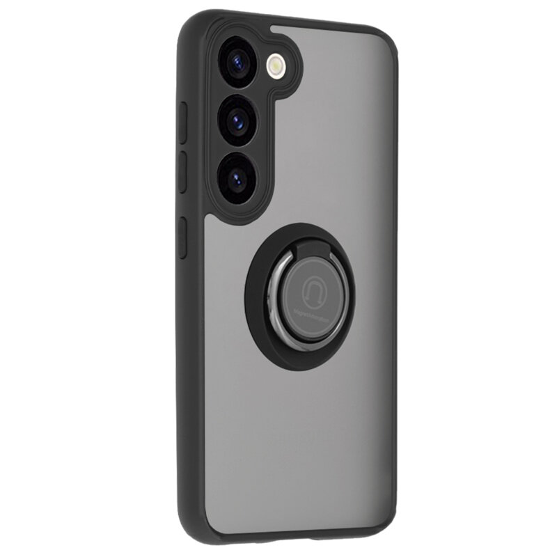 Husa Samsung Galaxy S23 Plus Techsuit Glinth cu inel suport stand magnetic, negru