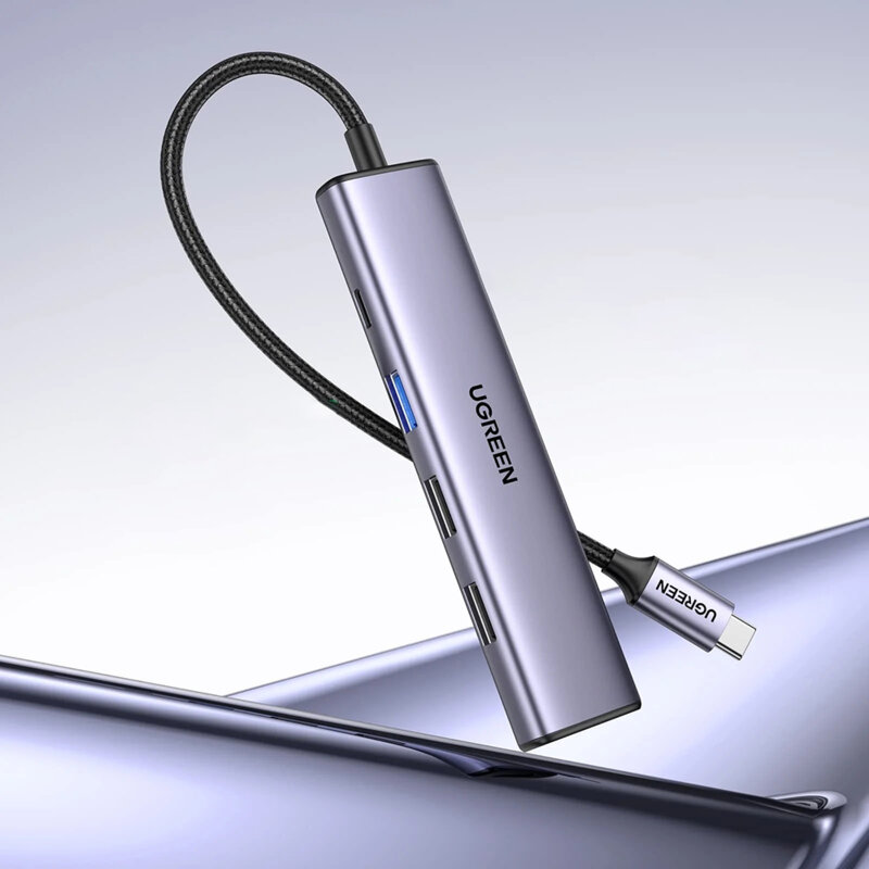 Hub 5in1 Type-C la 3x USB, HDMI, USB-C Ugreen, 4K, PD100W, 15495