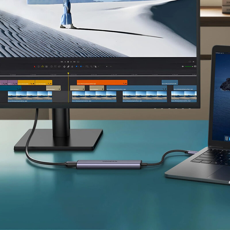 Hub 5in1 Type-C la 3x USB, HDMI, USB-C Ugreen, 4K, PD100W, 15495