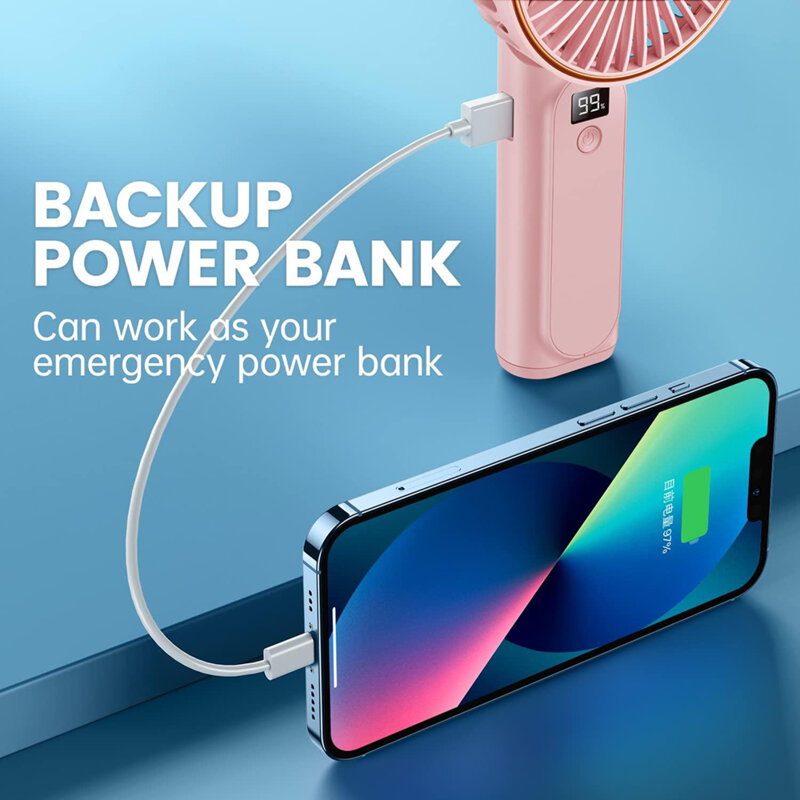 Ventilator de mana portabil premium Type-C Techsuit M12, alb