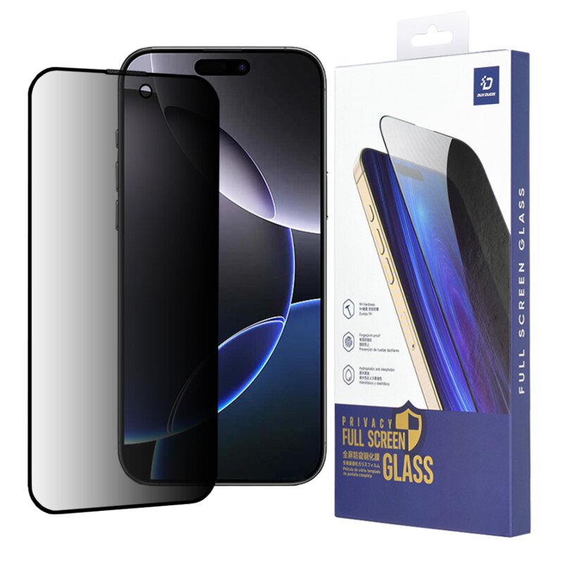 Folie sticla iPhone 16 Pro Max Dux Ducis Tempered Glass Privacy, negru