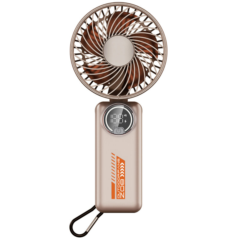 Ventilator de mana portabil premium Type-C Techsuit Z8, alb, bej