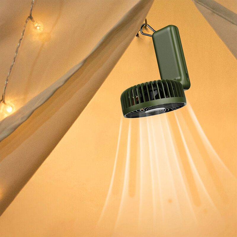 Ventilator de mana portabil premium Type-C Techsuit Z8, alb, bej