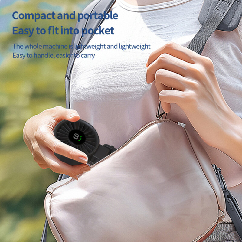 Ventilator de mana portabil premium Type-C Techsuit A10, negru