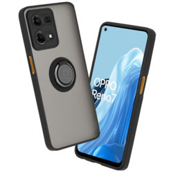 Husa Oppo Reno7 4G Techsuit Glinth cu inel suport stand magnetic, negru