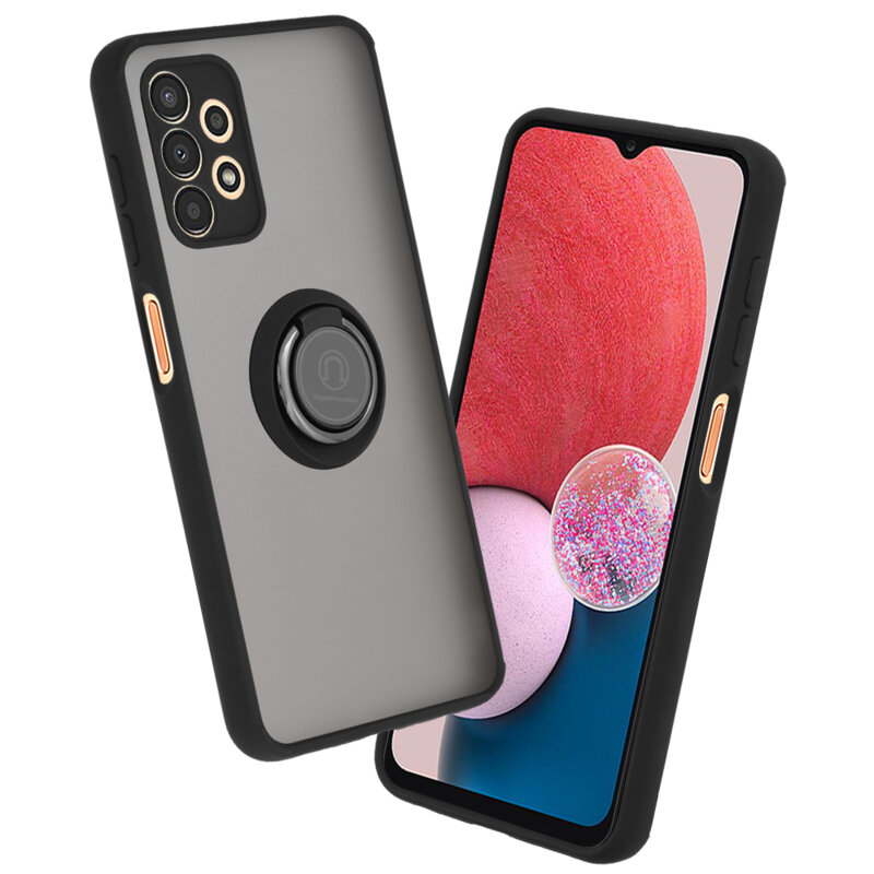 Husa Samsung Galaxy A13 4G Techsuit Glinth cu inel suport stand magnetic, negru