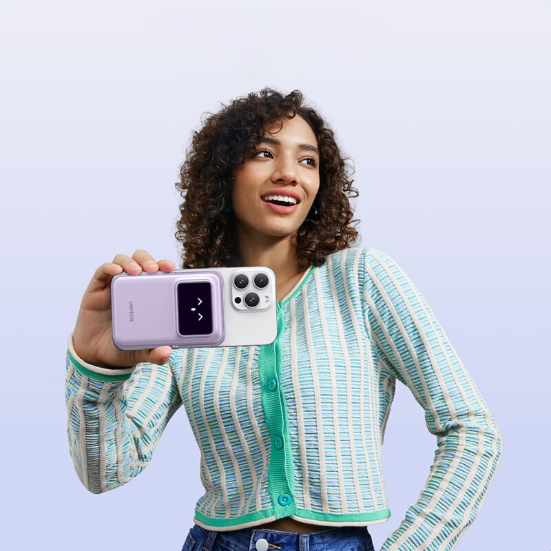 Power bank wireless cu display 10000mAh Ugreen, gri, 45327