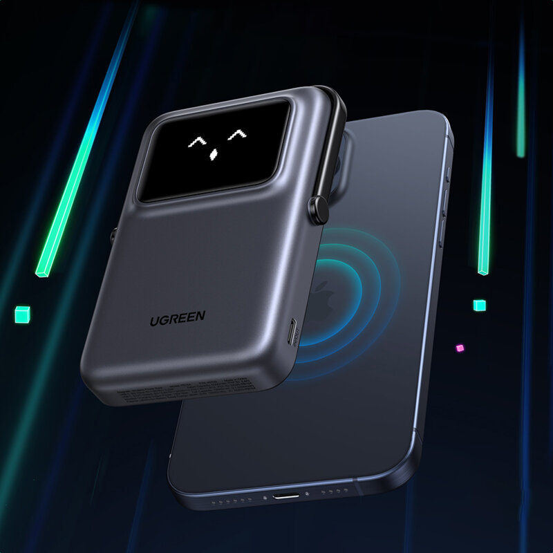 Power bank wireless cu display 10000mAh Ugreen, gri, 45327