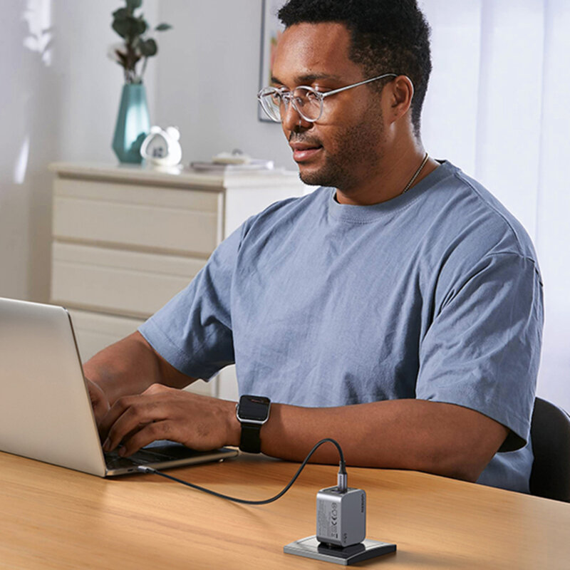 Incarcator USB, 2x Type-C Fast Charge + cablu Ugreen, 65W, gri, 25871