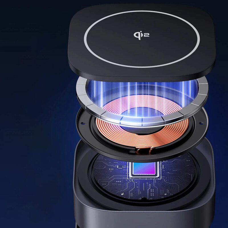 Incarcator wireless MagSafe 2in1 cu cablu Ugreen, 15W, negru, 35316