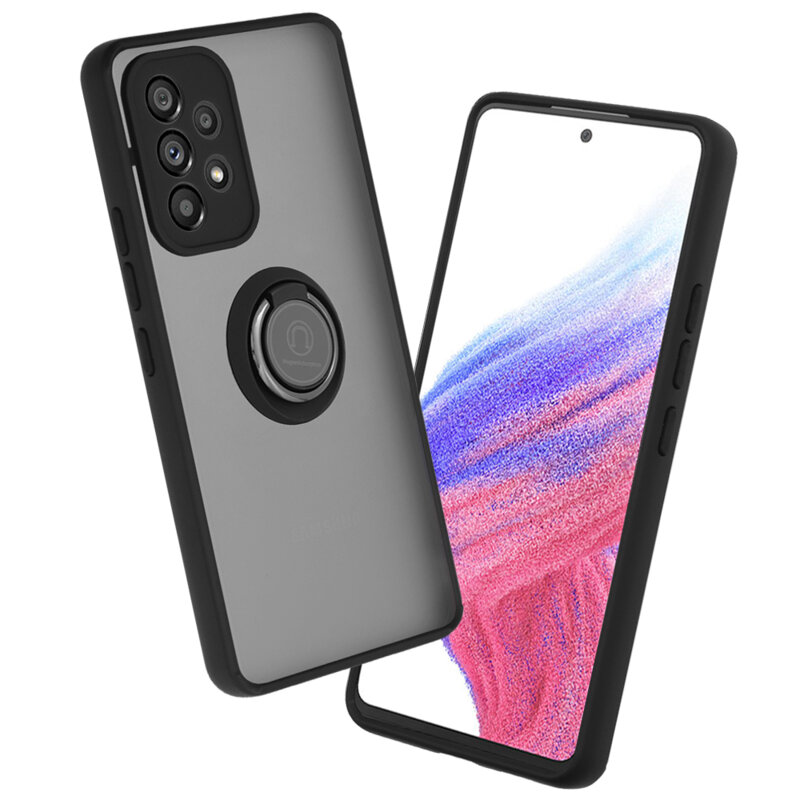 Husa Samsung Galaxy A53 5G Techsuit Glinth cu inel suport stand magnetic, negru
