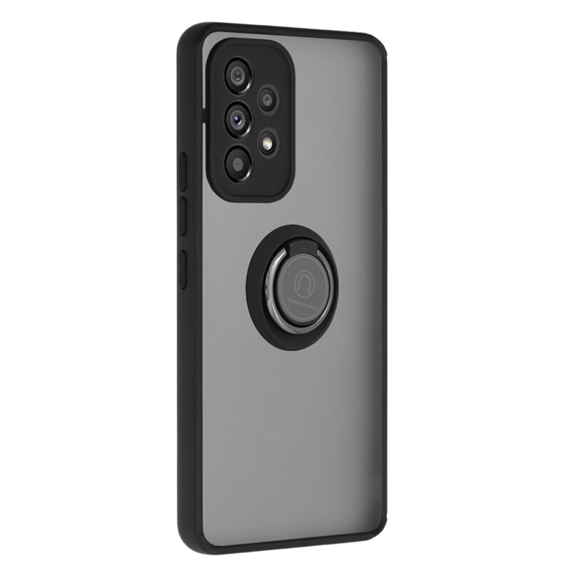 Husa Samsung Galaxy A53 5G Techsuit Glinth cu inel suport stand magnetic, negru
