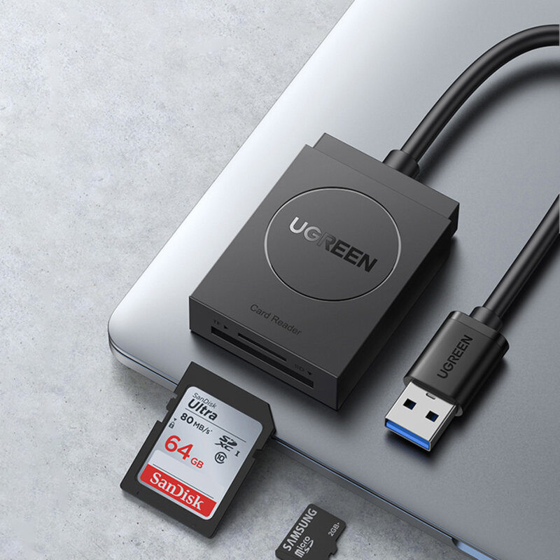 Adaptor USB, card reader SD/MicroSD 5Gbps Ugreen, negru, 20250