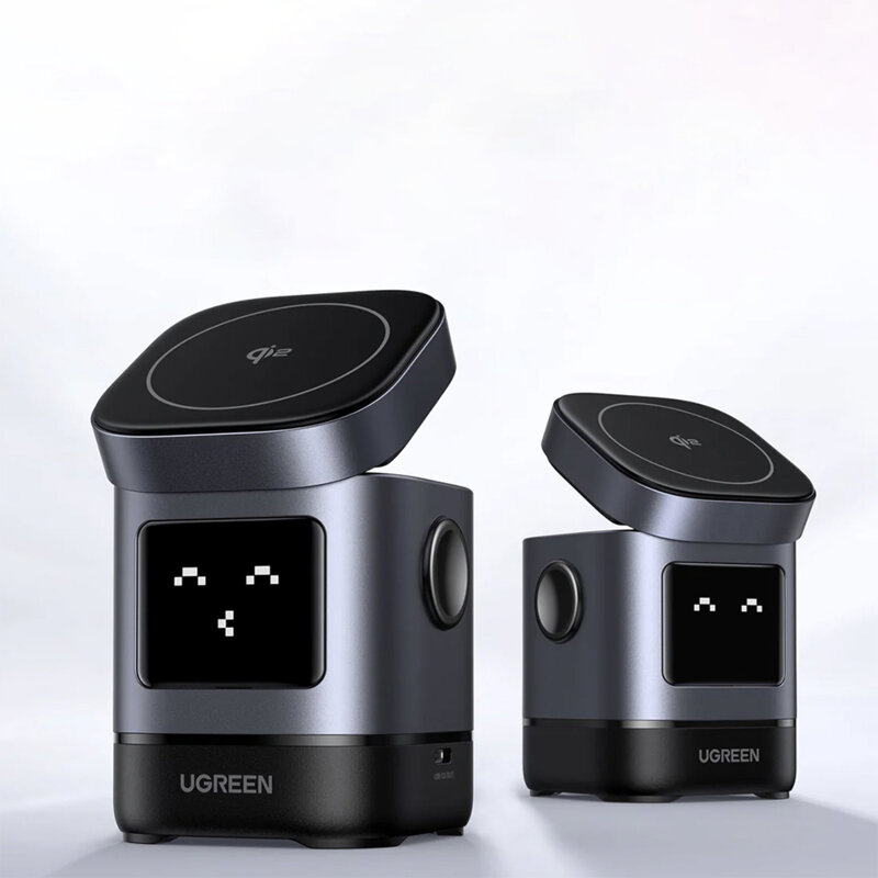 Incarcator wireless magnetic 2in1 cu emoji Ugreen, 25W, negru, 45775