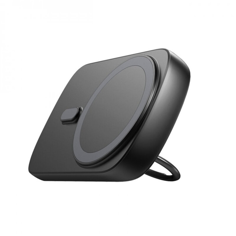 Baterie externa wireless cu suport pliabil tip inel, 6000mAh Joyroom, negru, JR-W030