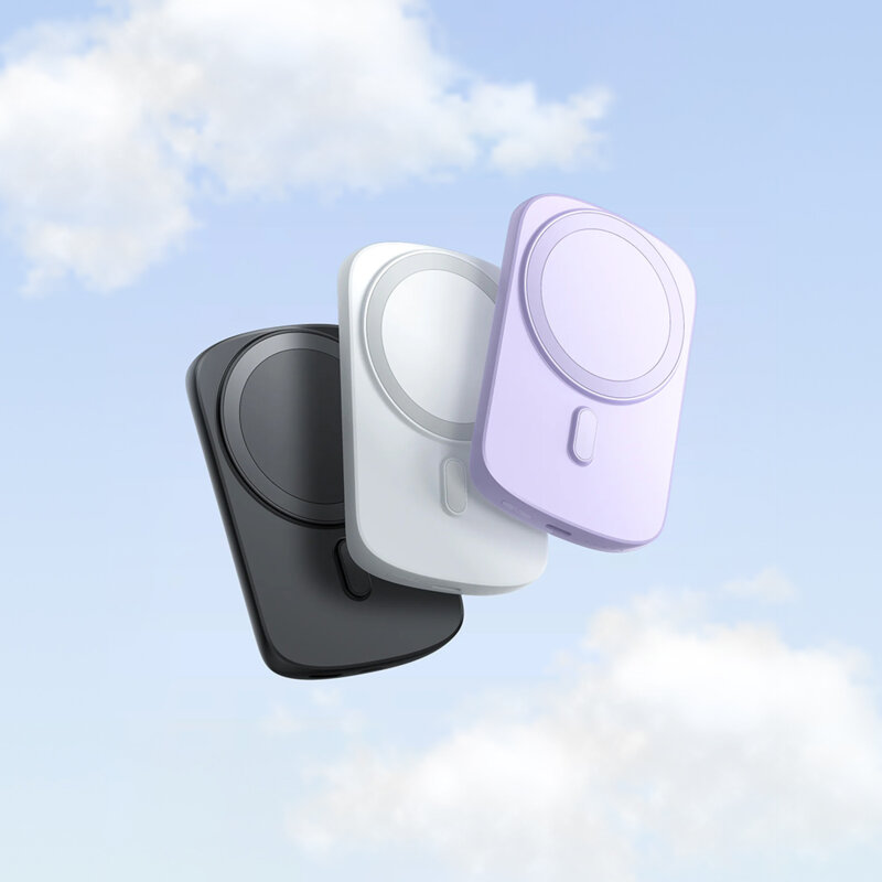 Baterie externa wireless cu suport pliabil tip inel, 6000mAh Joyroom, negru, JR-W030