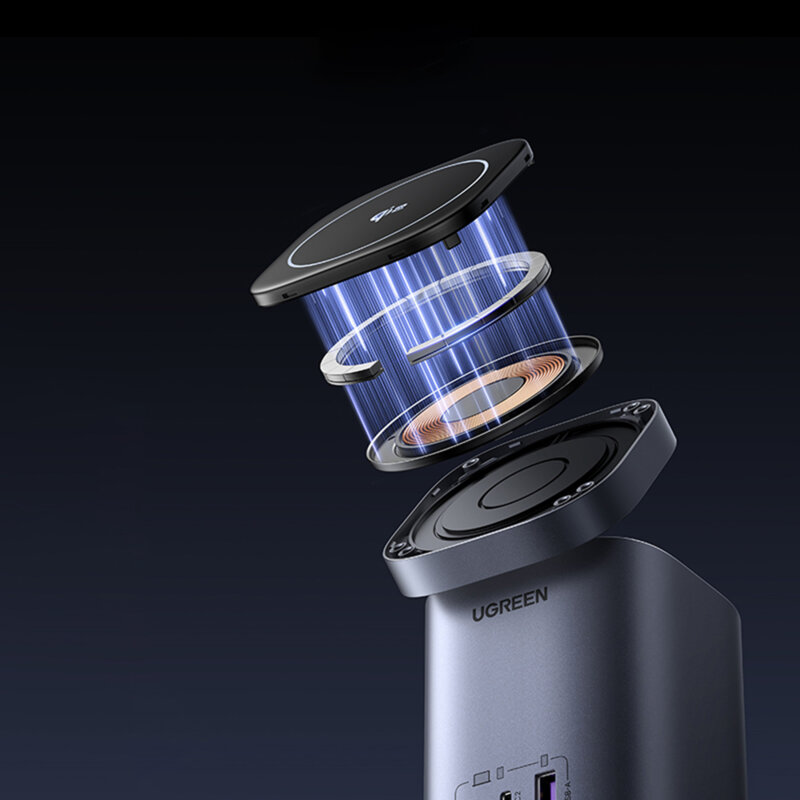 Incarcator fara fir MagSafe 4in1 Ugreen, 65W, gri, 55321