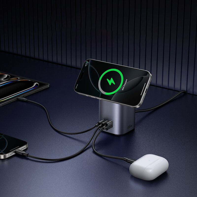 Incarcator fara fir MagSafe 4in1 Ugreen, 65W, gri, 55321