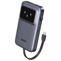 Baterie externa USB cu cablu Type-C 30W, Ugreen, gri, 35603B