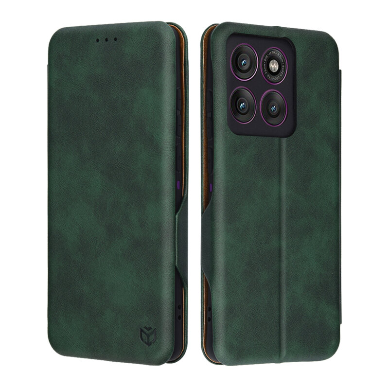 Husa 360° Motorola Edge 60 Pro Techsuit Safe Wallet Plus, verde