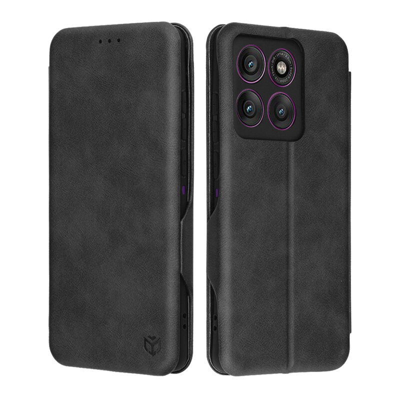 Husa 360° Motorola Edge 60 Pro Techsuit Safe Wallet Plus, negru