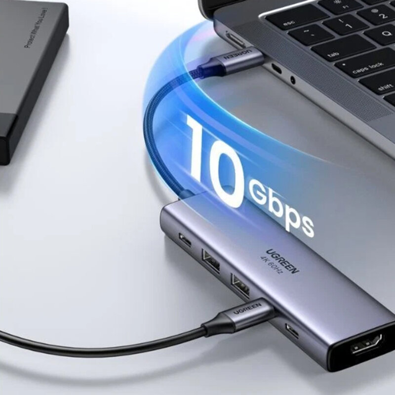 HUB 6in1 Type-C la 2x USB3.2, 3x Type-C, HDMI Ugreen, 35999