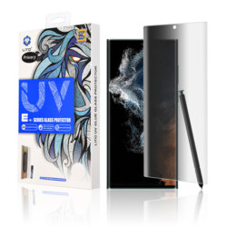 Folie sticla Samsung Galaxy S22 Ultra 5G Lito UV Glue, privacy