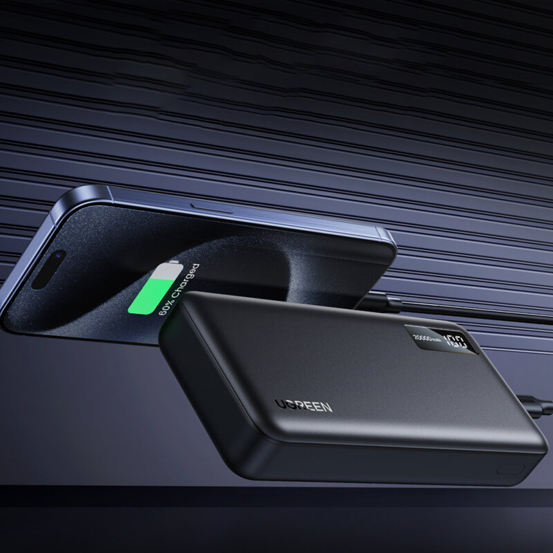 Baterie externa telefon 20000mAh Ugreen, negru, 25683