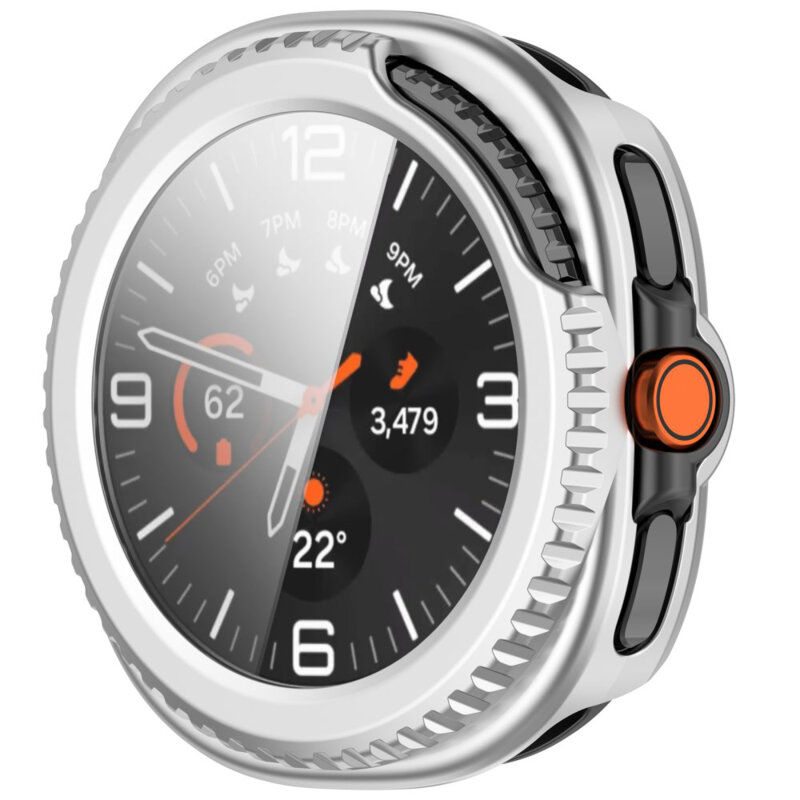 [Pachet 360°] Husa + folie Samsung Galaxy Watch8 Classic Techsuit Defense, gri