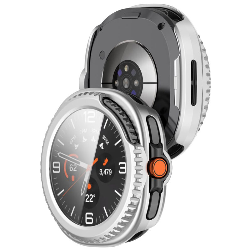 [Pachet 360°] Husa + folie Samsung Galaxy Watch8 Classic Techsuit Defense, gri