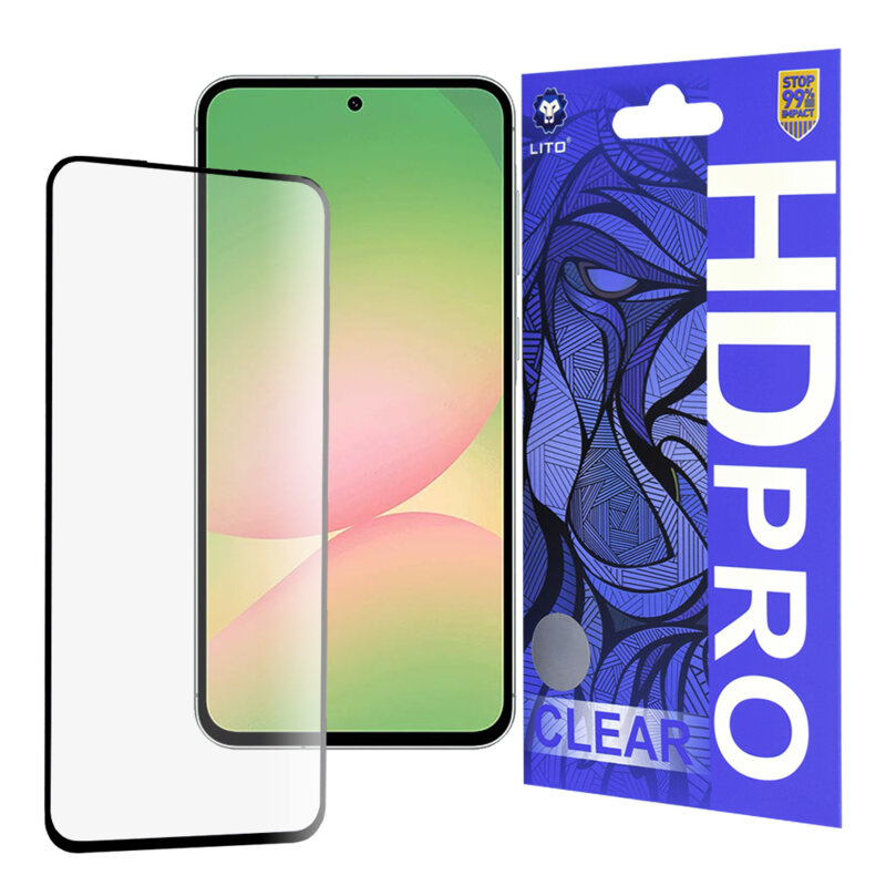 Folie sticla Samsung Galaxy A56 5G Lito HD Pro Clear, negru