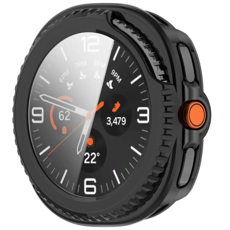 [Pachet 360°] Husa + folie Samsung Galaxy Watch8 Classic Techsuit Defense, negru mat