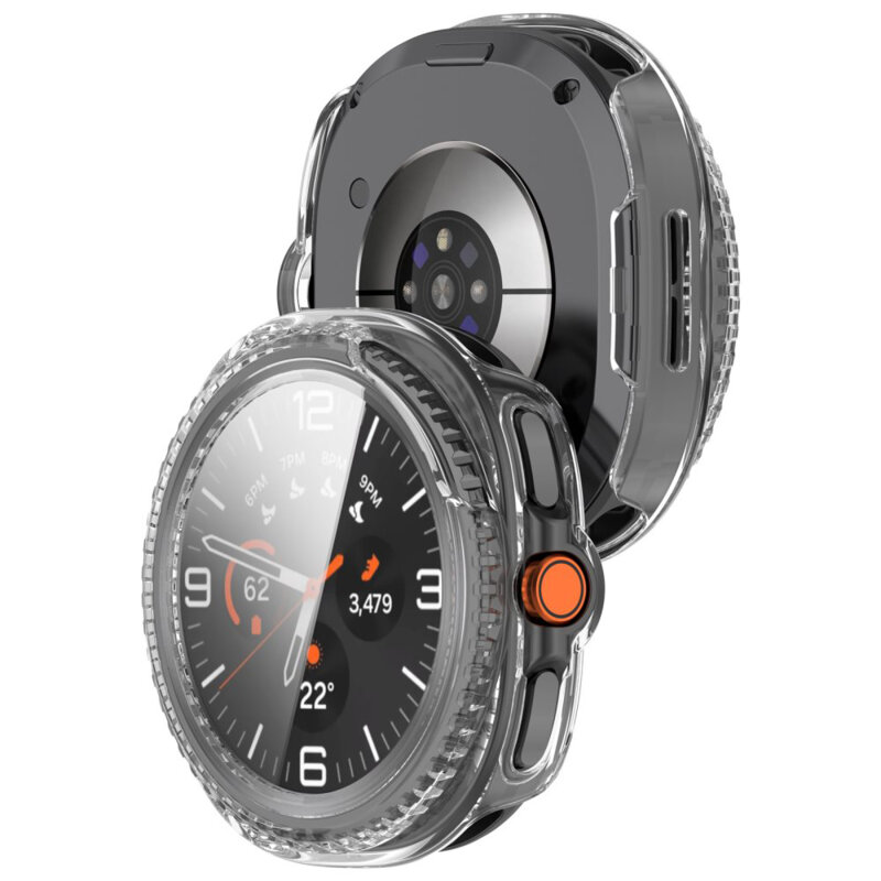 [Pachet 360°] Husa + folie Samsung Galaxy Watch8 Classic Techsuit Defense, transparenta